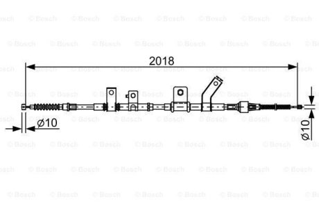 Трос ручного гальма BOSCH 1 987 482 516