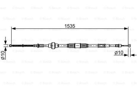 Трос ручного гальма BOSCH 1 987 482 533