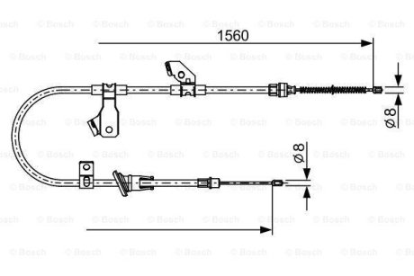 Трос ручного гальма BOSCH 1 987 482 626