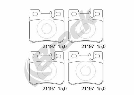 Комплект тормозных колодок, дисковый тормоз BRECK 21197 00 704 20