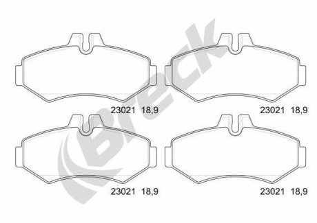 Комплект гальмівних колодок BRECK 23021 00 704 20