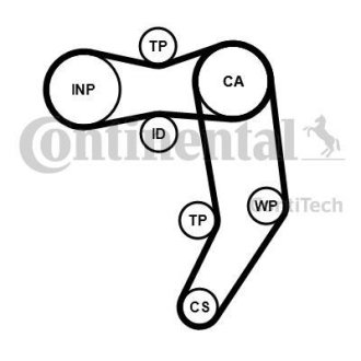 Комплект ременя ГРМ з помпою води Contitech CT939WP11PRO