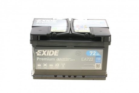 Акумулятор72Ah/720A (278x175x175/+R) Premium EXIDE EA722
