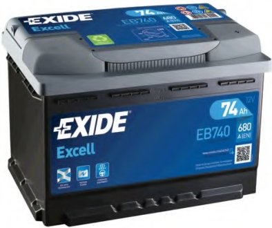 АКБ 6СТ-74 R+ (пт680) (необслуж) EXCELL EXIDE EB740