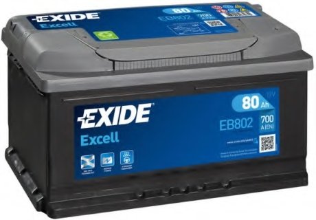 АКБ 6СТ-80 R+ (пт700) (необслуж)(315х175х175) EXCELL EXIDE EB802