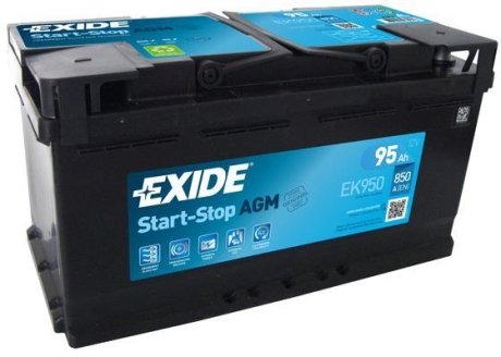 Аккумуляторная батарея 95Ah/850A (353x175x190/+R) (Start-Stop AGM EXIDE EK950