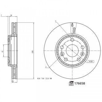 Диск гальмівний(к-т) BILSTEIN FEBI 176658