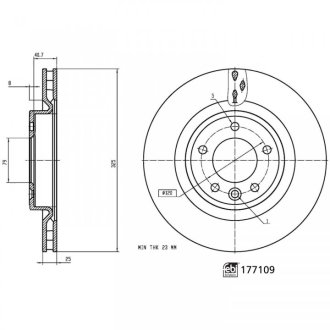 Диск гальмівний(к-т) BILSTEIN FEBI 177109