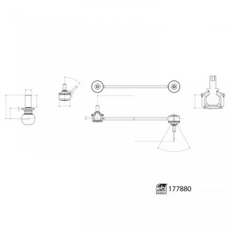 Кронштейн(тяга) стабілізатора з гайками BILSTEIN FEBI 177880