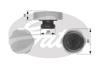 Кришка розширювльного бачка Gates RC231