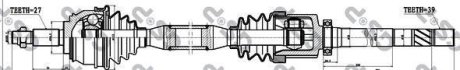 Піввісь права Renault Laguna II 1.9D-2.2D 03.01-12.07 GSP 250228