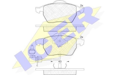 Комплект гальмівних колодок (дискових) ICER 181331-203