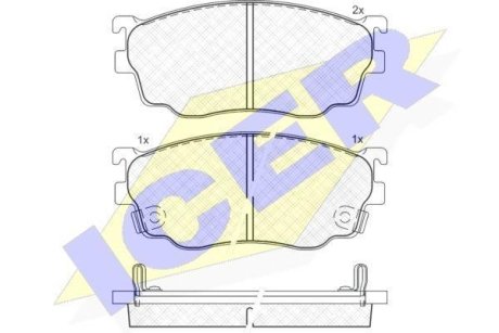 Комплект тормозных колодок, дисковый тормоз MAZDA ICER 181334 (фото 1)