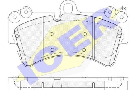 Колодки тормозные (передние) Audi Q7/ Porsche Cayenne/VW Touareg 02-10 (Brembo) ICER 181595 (фото 1)