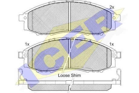 Колодки тормозные (передние) Nissan Navara, Pathfinder, Pick Up 2.4-3.2D 97- ICER 181703