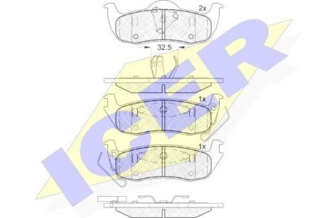 Колодки тормозные (задние) Jeep Grand Cherokee III/IV 04-/Commander 05-10 ICER 181766