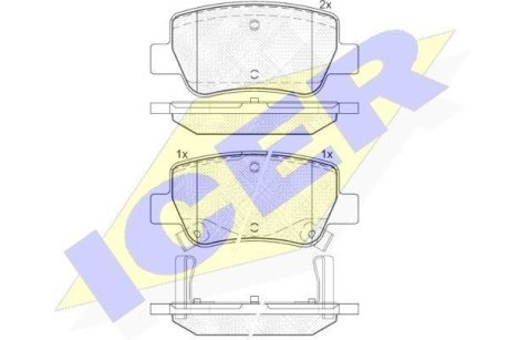 Колодки тормозные (задние) Toyota Avensis 08- (Bosch) ICER 181916