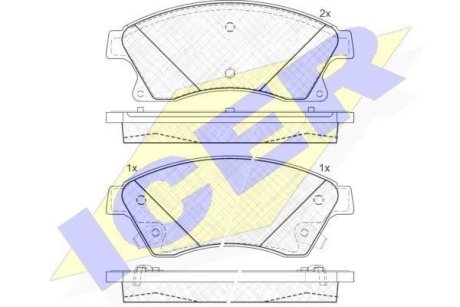 Колодки тормозные (передние) Chevrolet Aveo 11-/Opel Astra J 09- ICER 181942-202