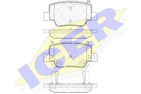 Колодки тормозные (задние) Toyota Verso 09- (с датчиком) ICER 181945