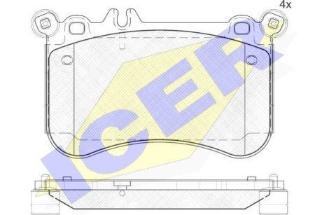 Колодки тормозные (передние) MB E-class (W212)/S-class (W221)/CLS (C218) 11-17/S ICER 182042