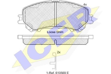 Колодки тормозные (передние) Nissan Qashqai II/Renault Kadjar 13- ICER 182181