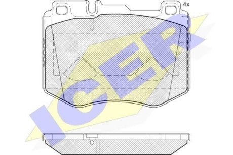 Комплект гальмівних колодок (дискових) ICER 182195