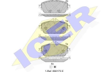 Колодки тормозные (передние) MB C-class (W205/C205)/E-class (W213) 14- (TRW) Q+ ICER 182212