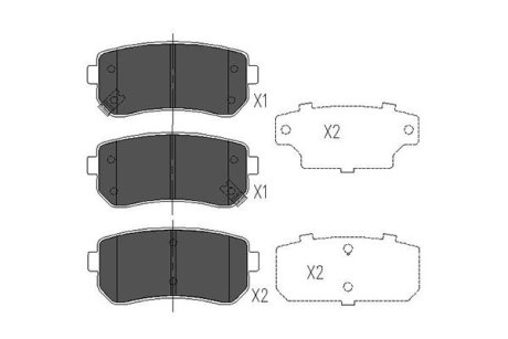 Комплект гальмівних колодок PARTS KAVO KBP-4007