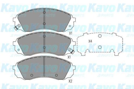 Комплект гальмівних колодок KAVO KBP-4024