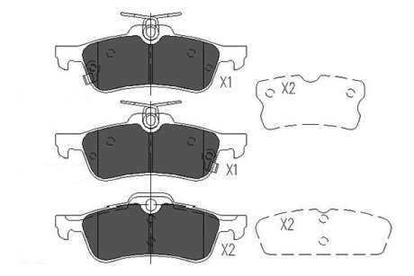 Комплект гальмівних колодок PARTS KAVO KBP-9106