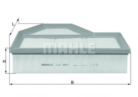 Фильтр воздушный BMW M5 (E60/E61) 04- (R) MAHLE / KNECHT LX 987