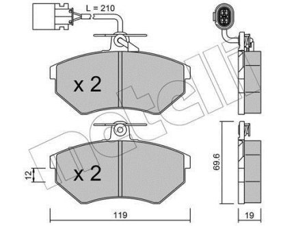 Комплект гальмівних колодок Metelli 22-0050-1