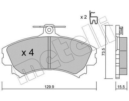 Комплект гальмівних колодок (дискових) Metelli 22-0216-0