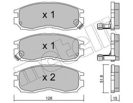 Комплект гальмівних колодок (дискових) Metelli 22-0224-0