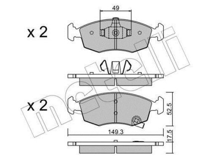 Комплект гальмівних колодок (дискових) Metelli 22-0274-5 (фото 1)