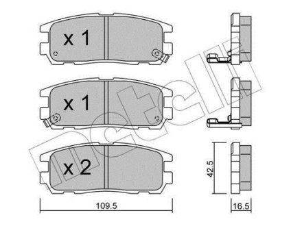 Комплект гальмівних колодок (дискових) Metelli 22-0358-0