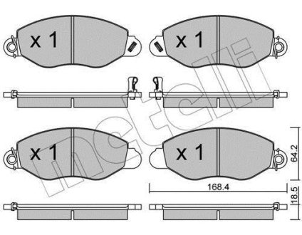 Комплект гальмівних колодок (дискових) Metelli 22-0536-0