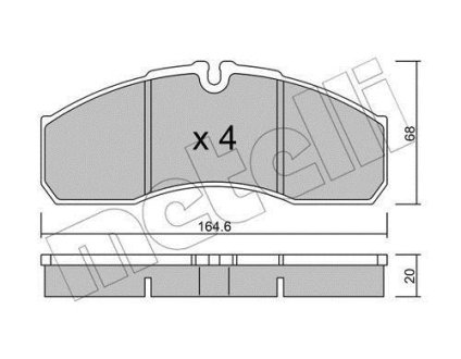 Комплект гальмівних колодок (дискових) Metelli 22-0578-3