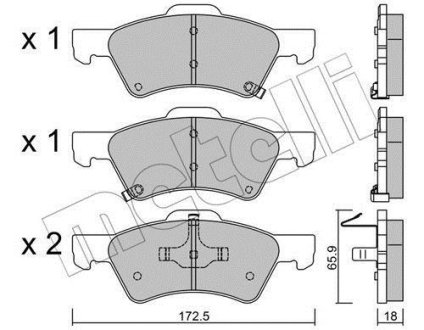 Комплект гальмівних колодок (дискових) Metelli 22-0623-0