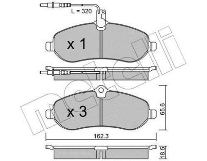 Комплект гальмівних колодок (дискових) Metelli 22-0707-0