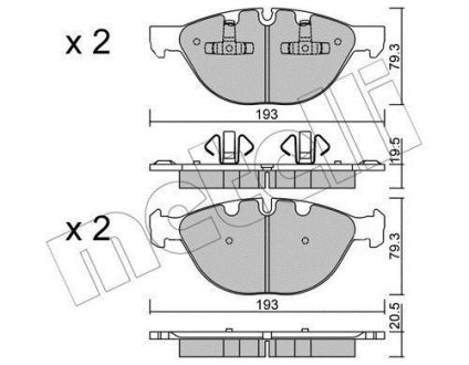 Комплект гальмівних колодок (дискових) Metelli 22-0823-0 (фото 1)