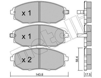 Комплект гальмівних колодок (дискових) Metelli 22-0845-0