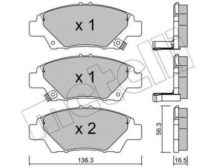 Комплект гальмівних колодок (дискових) Metelli 22-0865-0 (фото 1)