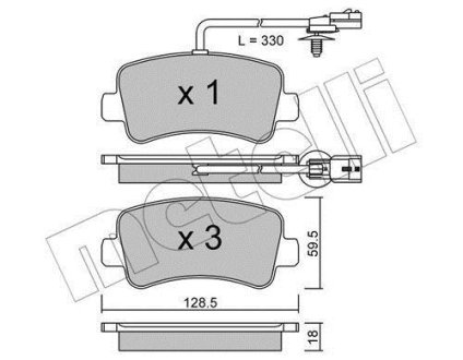 Комплект гальмівних колодок (дискових) Metelli 22-0899-0