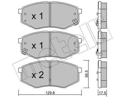 Комплект гальмівних колодок (дискових) Metelli 22-0942-0