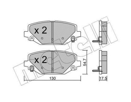 Комплект гальмівних колодок (дискових) Metelli 22-0947-0 (фото 1)