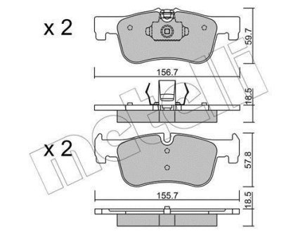 Комплект гальмівних колодок (дискових) Metelli 22-0959-0 (фото 1)