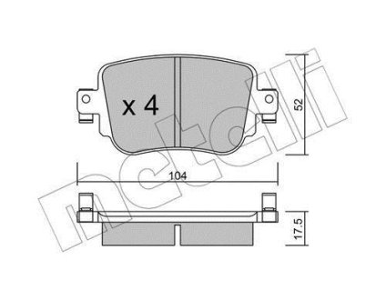 Комплект гальмівних колодок (дискових) Metelli 22-0980-0