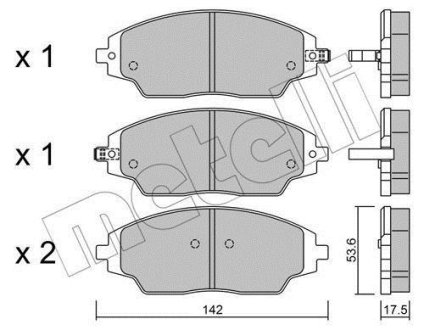 Комплект гальмівних колодок (дискових) Metelli 22-1008-0 (фото 1)