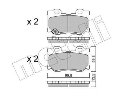 Колодки гальмівні (задні) Infiniti FX/G/Q50 08- Metelli 22-1030-0